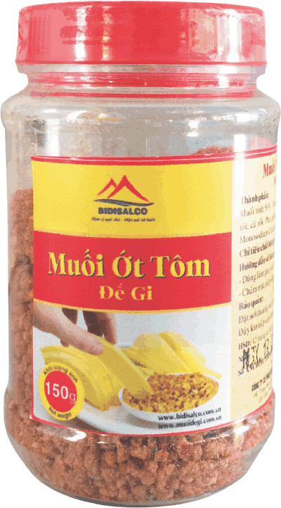 Muối ớt tôm DDf Gi 150gr - Muối Bidisalco - Công Ty CP Muối Và Thực Phẩm Bình Định